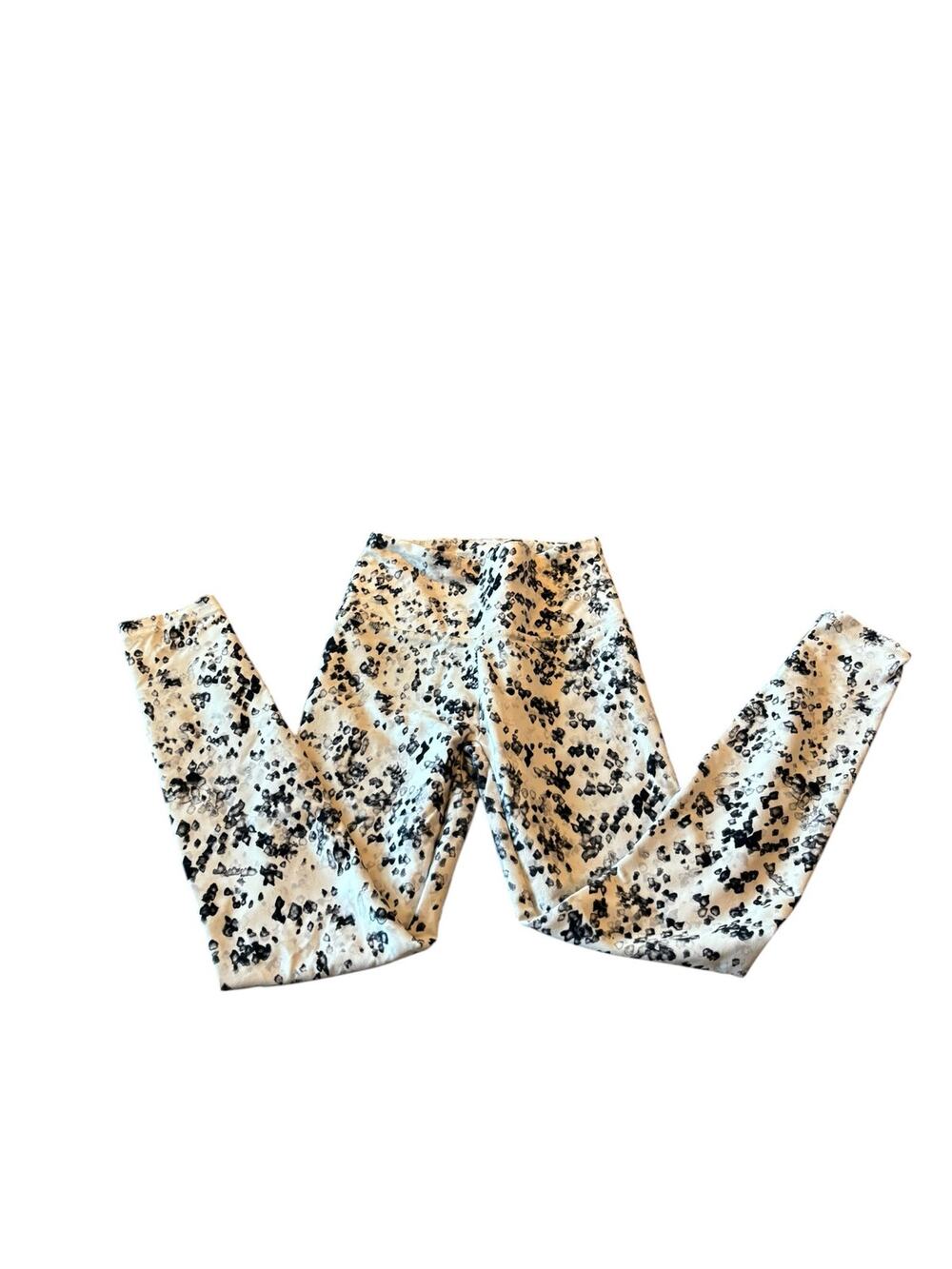 Balance Collection White Leggings with Black Pattern Size S